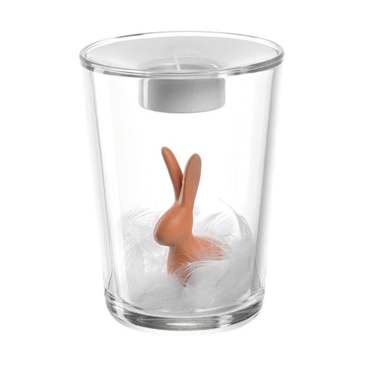 Orange Rabbit Vase with Tea Light 15cm