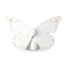 Load image into Gallery viewer, Butterfly Figurine. Golden Luster &amp; White
