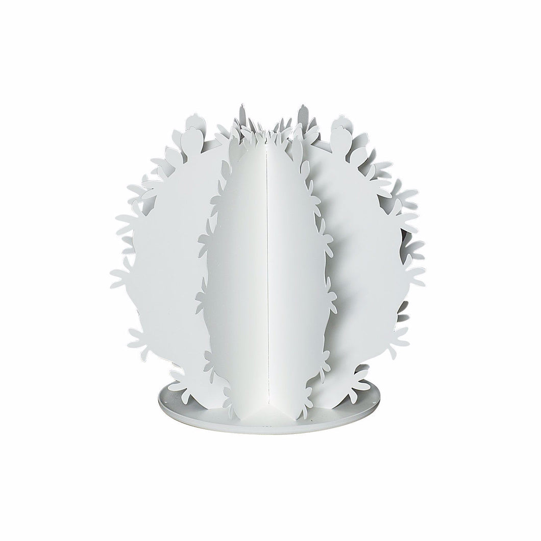 Round Cactus, White, 40cm