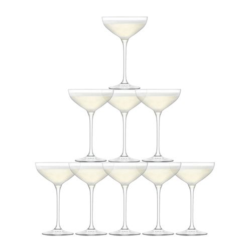 Tower Glasses Champagne Set 10pcs clear