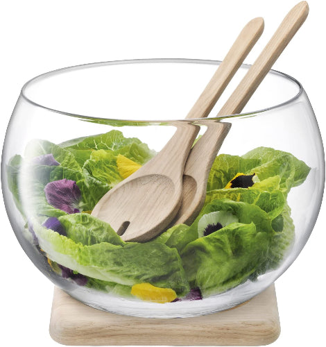 Serve Salad Set & Oak Base ∅ 27cm