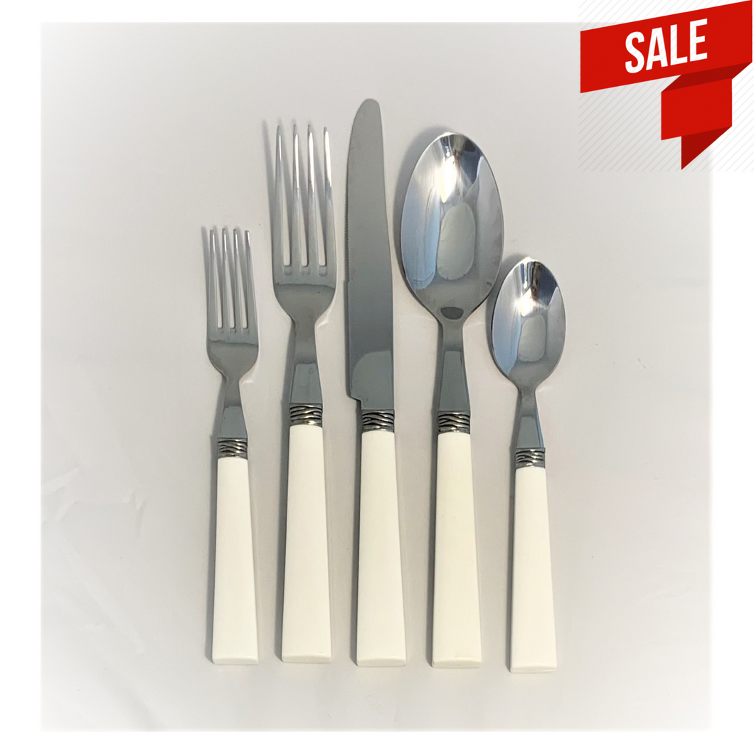 Cutlery set white platic 20 pcs