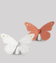 Load image into Gallery viewer, Butterfly Figurine. Golden Luster &amp; Coral
