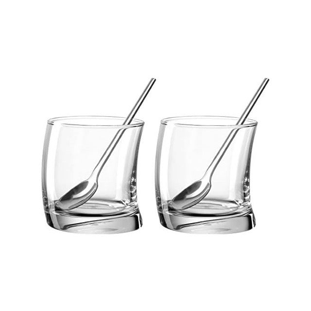 SWING dessert glasses set of 2 + 2 spoons